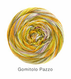 Gomitolo PAZZO Farbe 812 Oliv Senfgelb Lila Bunt