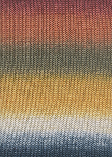 MERINO + Color Lang Yarns Farbe 926.0201  BLAU  ORANGE  ZIEGEL