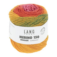 MERINO 150 Degradé Lang Yarns Farbe 40.000.07 ROT/GRÜN/ORANGE